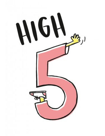 Postkarte High5 hoch