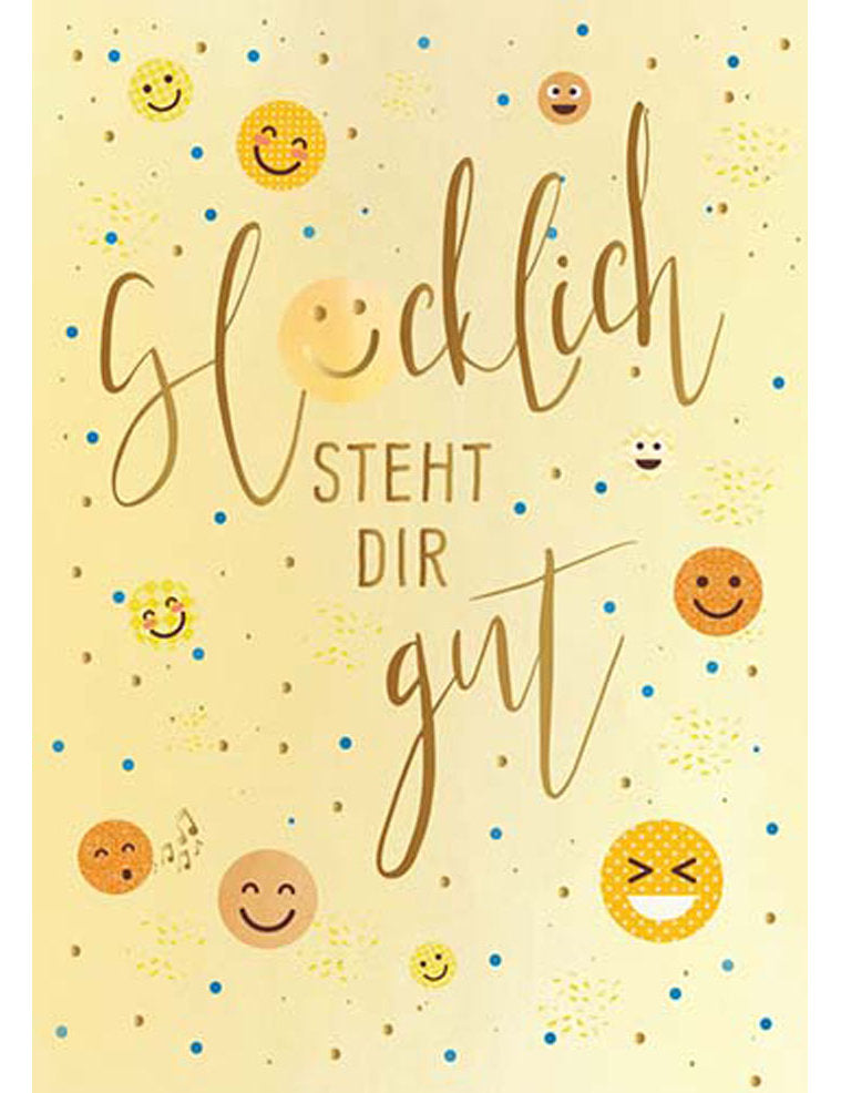 Postkarte. Papelino / Glück / Hoch