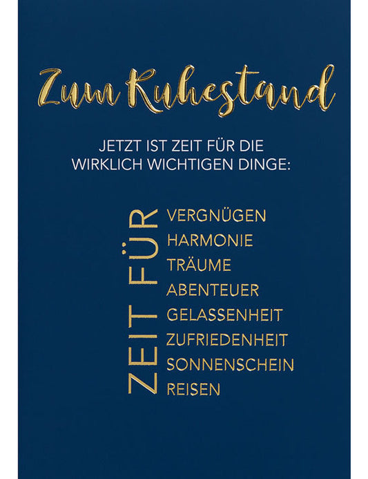Doppelkarte Lifestyle Ruhestand