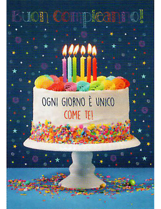 Biglietto Compleanno Auguri C/glitter