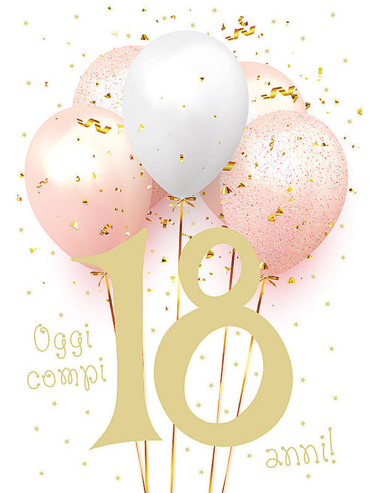 Biglietto Compleanno 18 Anni C/foil