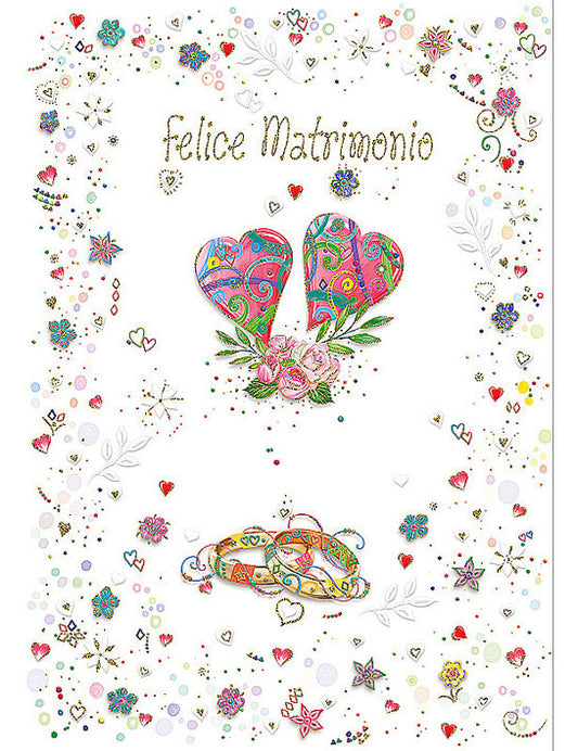 Biglietto Matrimonio C/rilievo E Foil