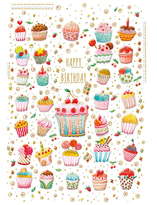 Doppelkarte / Happy Birthday / hoch