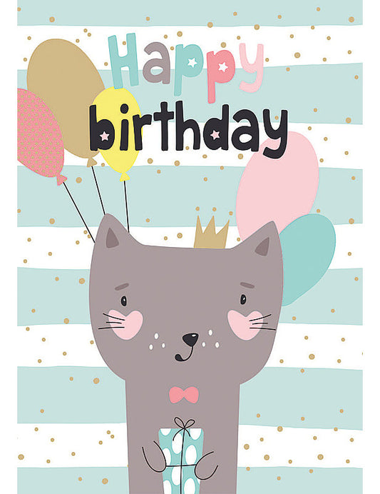 Biglietto Compleanno Animaletti C/foil