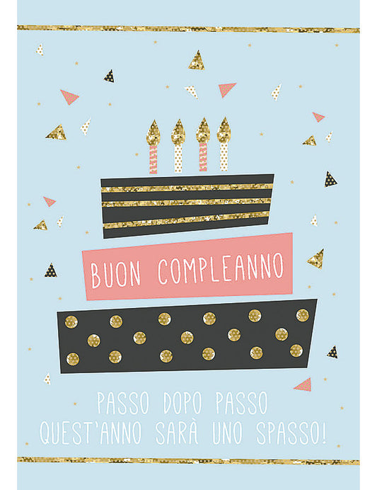 Biglietto Buon Compleanno Design C/foil