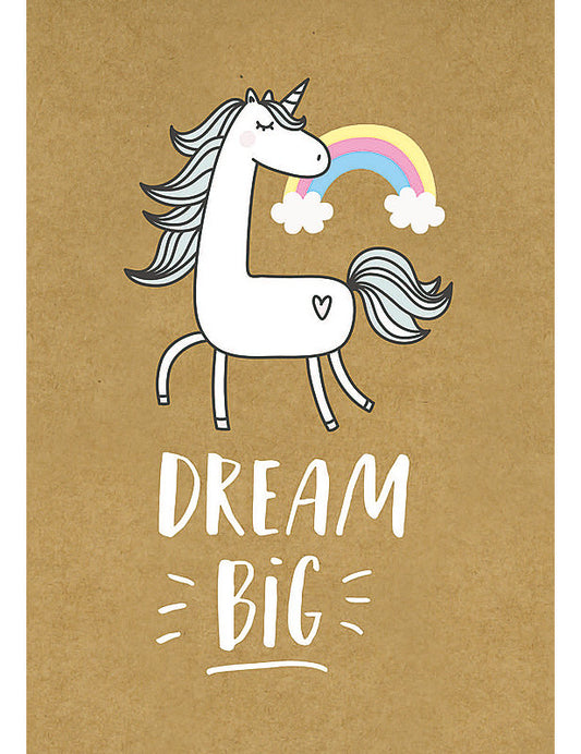 Doppelkarte / Einhorn / Dream Big / hoch