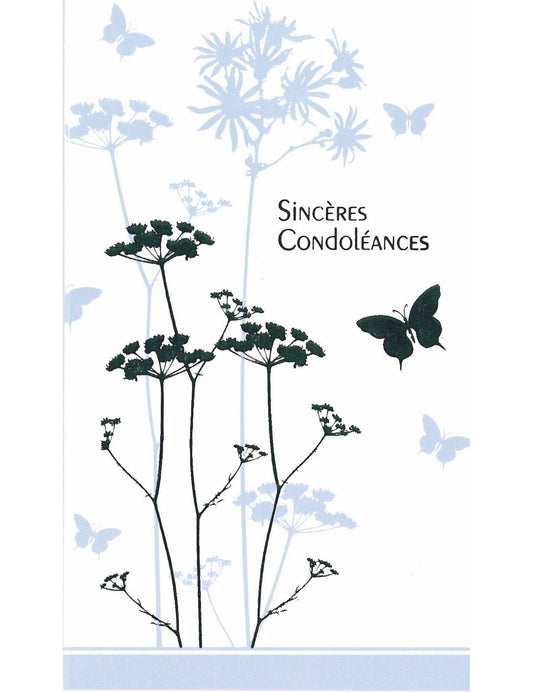 Doppelkarte. Sincères Condoléances