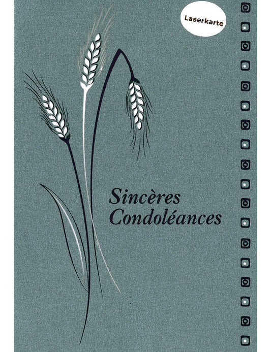 Doppelkarte. Sincères Condoléances