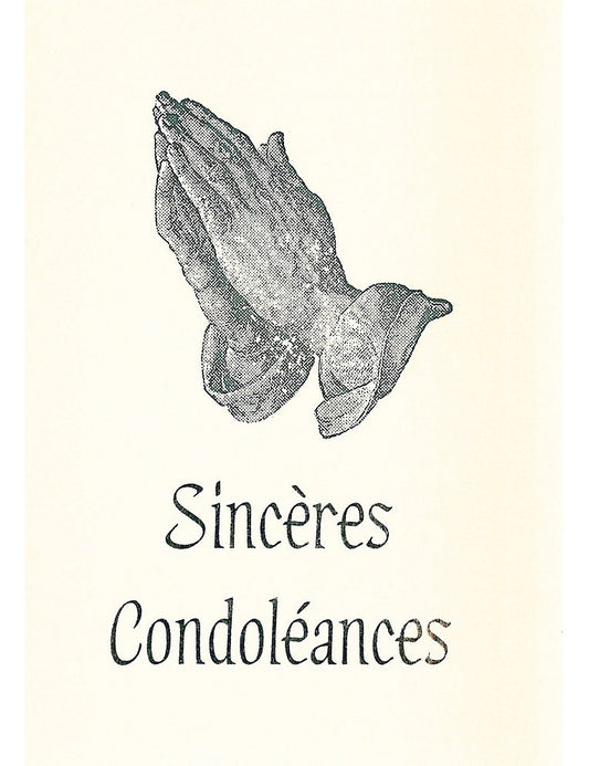 Doppelkarte. Sincères Condoléances