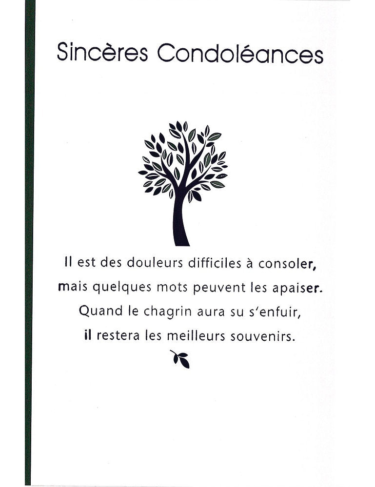Doppelkarte. Sincères Condoléances