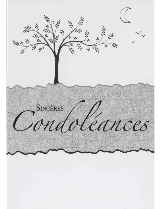 Doppelkarte. Sincères Condoléances