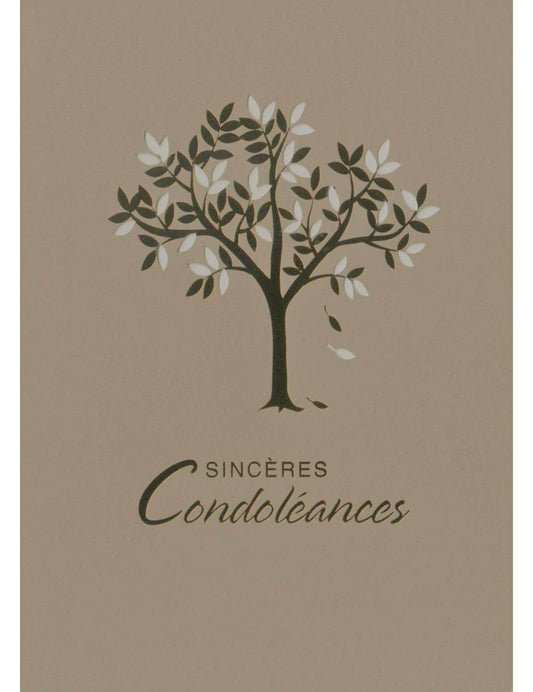 Carte double Sincères Condoléances