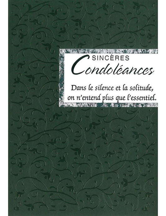 Doppelkarte. Sincères Condoléances