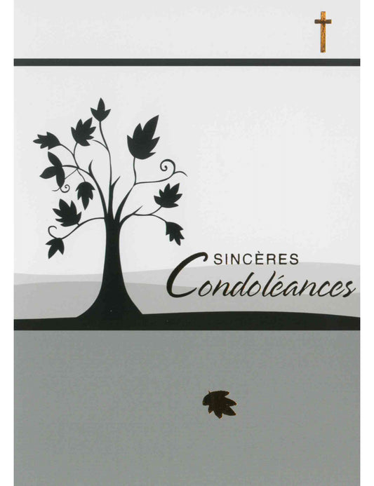 Doppelkarte. Sincères Condoléances