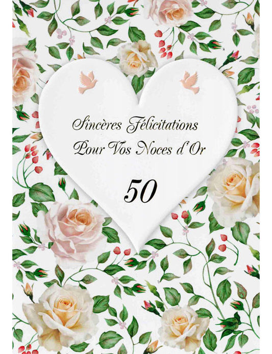 Doppelkarte. Mariage d'or