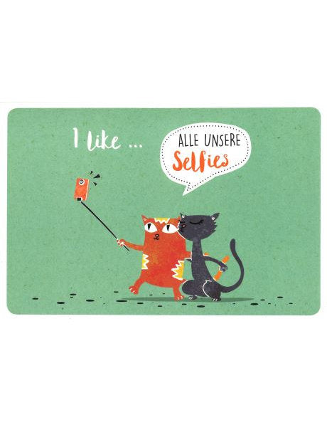 Postkarte Hello Friends quer