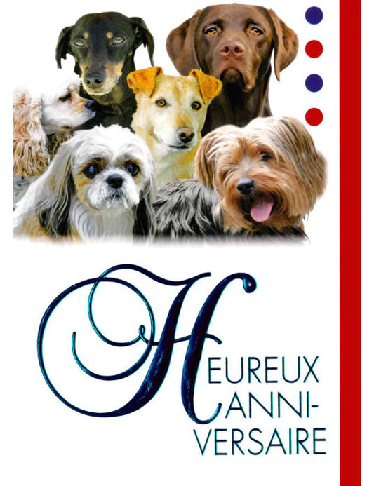Doppelkarte. Heureux Anniversaire