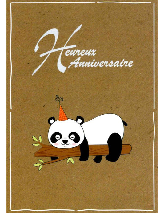 Doppelkarte. Heureux Anniversaire