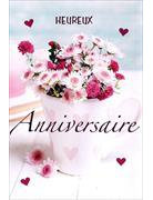 Doppelkarte. Heureux Anniversaire