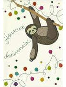 Doppelkarte. Heureux Anniversaire