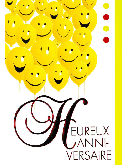 Doppelkarte. Heureux Anniversaire