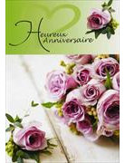 Doppelkarte. Heureux Anniversaire