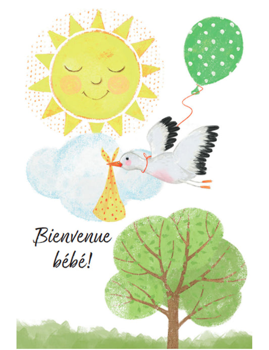 Carte double. let`s go green, Bienvenue Bebe