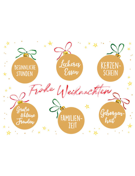 Postkarte. Green Karma X-MAS - Weihnachtskugeln