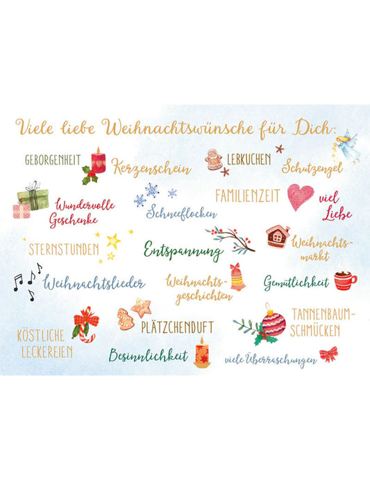 Postkarte. Green Karma X-MAS - Viele liebe Weihnachtswünsche
