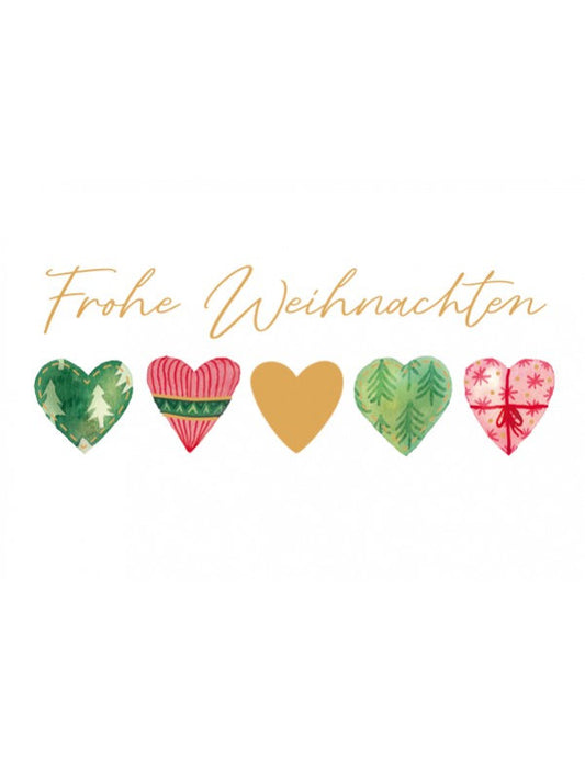 Midikarte. Green Karma X-MAS - Weihnachtliche Herzen