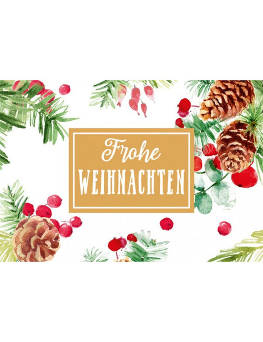 Midikarte. Green Karma X-MAS - Tannenzapfen und Zweige
