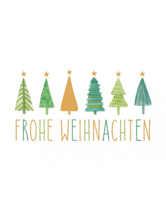 Midikarte. Green Karma X-MAS - Reihe von Tannenbäumchen