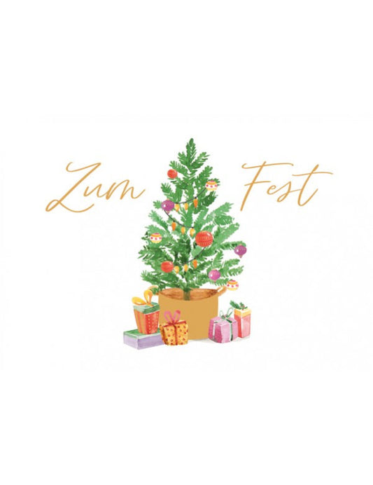 Midikarte. Green Karma X-MAS - Kleine Weihnachtstanne mit Geschenken