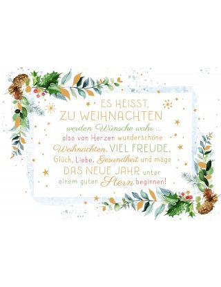 Doppelkarte. Green Karma X-MAS - Zu Weihnachten werden Wünche wahr