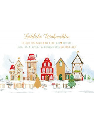 Doppelkarte. Green Karma X-MAS - Winterliches Städtchen