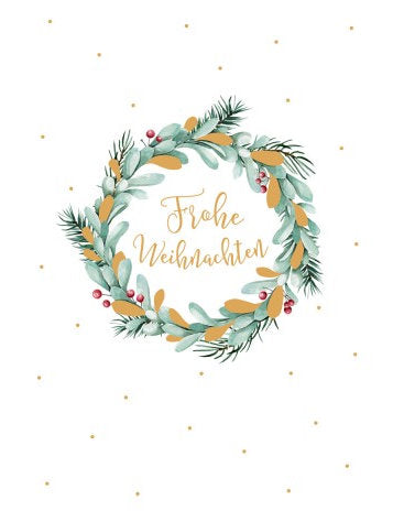 Doppelkarte. Green Karma X-MAS - Weihnachtskranz