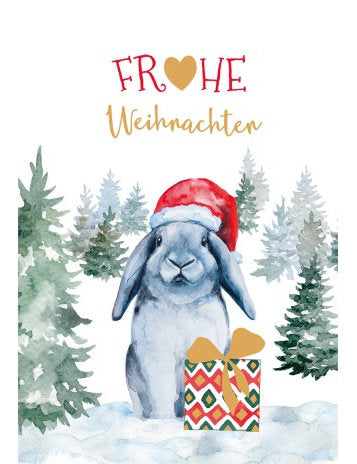 Doppelkarte. Green Karma X-MAS - Weihnachtshase