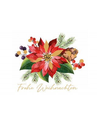 Doppelkarte. Green Karma X-MAS - Roter Weihnachtsstern