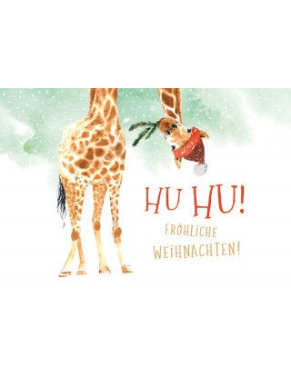 Doppelkarte. Green Karma X-MAS - Lustige Giraffe