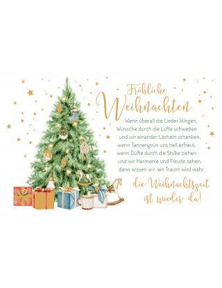 Doppelkarte. Green Karma X-MAS - Geschmückter Tannenbaum