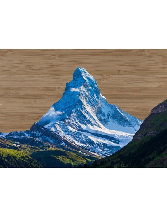 Postkarte. Bambus Swiss Colored - Matterhorn Schnee