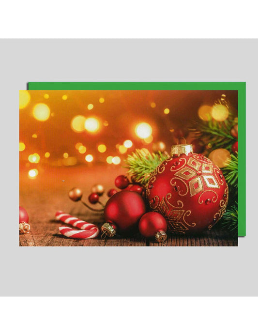 Doppelkarte. Weihnachtskugel /Blanko