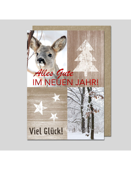 Doppelkarte. Neujahrswünsche