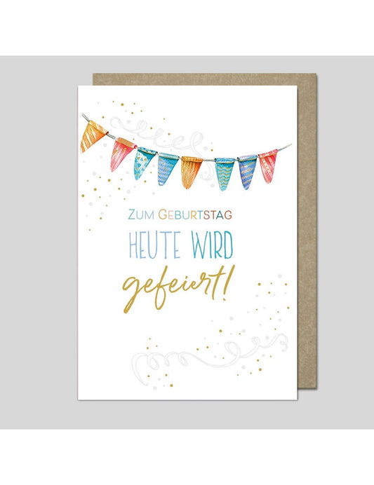 Doppelkarte. AQUARELLE / Zum Geburtstag