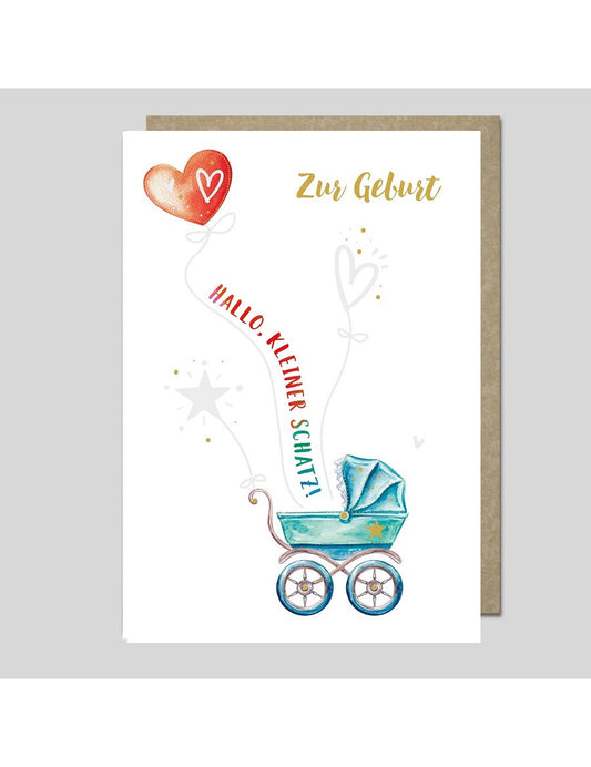 Doppelkarte. AQUARELLE / Zur Geburt