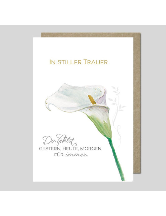 Doppelkarte. AQUARELLE / In stiller Trauer