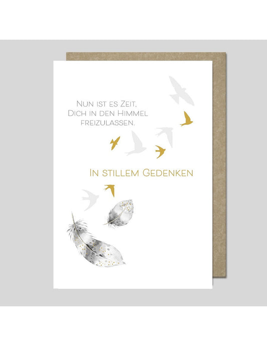 Doppelkarte. AQUARELLE / In stillem Gedenken
