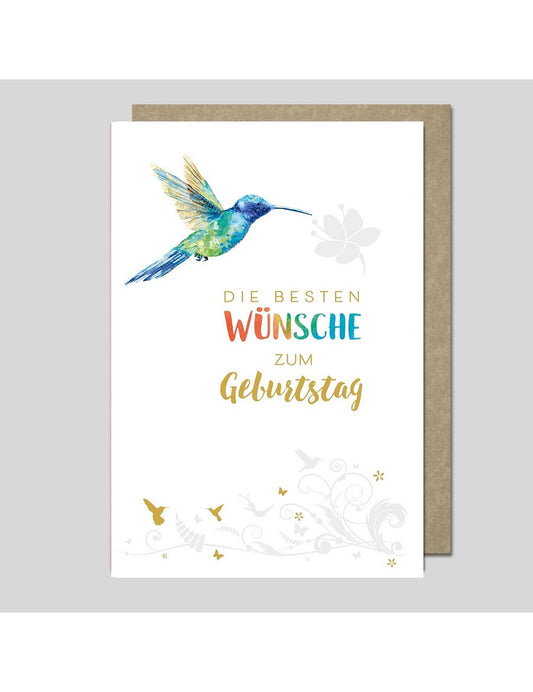 Doppelkarte. AQUARELLE / plastikfrei / Zum Geburtstag