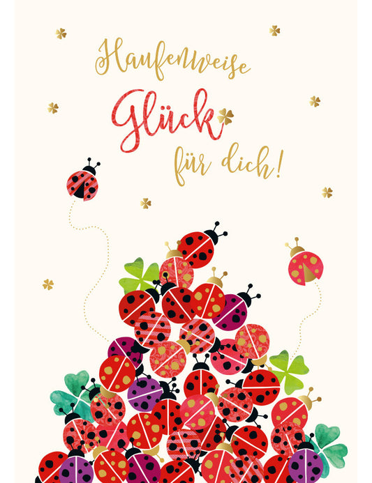Postkarte. Papelino / Glück / Hoch