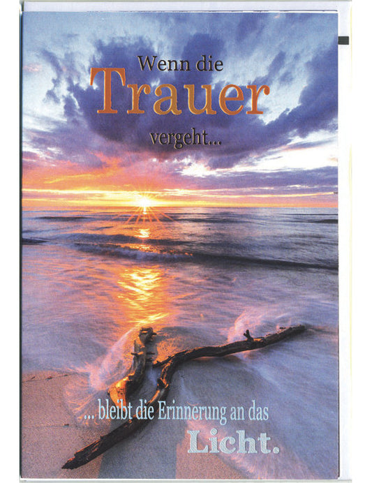 Doppelkarte / Trauer / hoch